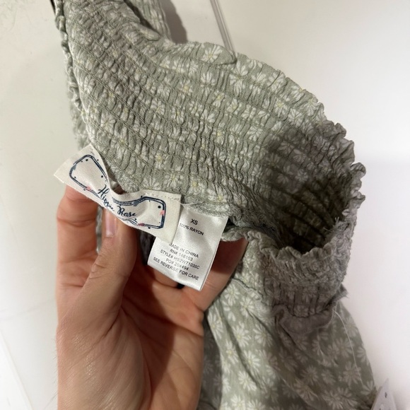 Hippie Rose Sage Green Daisy Print Matching Set Top + Skirt Size XS NWT Juniors - Picture 12 of 12